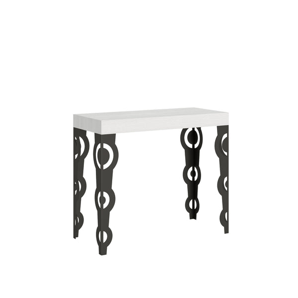 Consolle Allungabile 90-300x40x77 cm in Nobilitato Bianco prezzo
