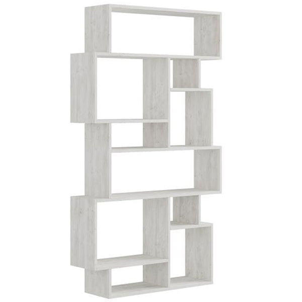 Libreria Moderna 168x96x25 cm Scaffale 8 Ripiani in MDF Bianco Frassinato prezzo