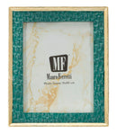 Cornice Grent 20,3x2x25,3 cm in Resina e Vetro Verde e Oro      