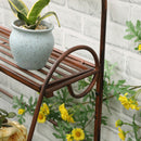 Portapiante 3 Ripiani 60,5x59,5x95,5 cm in Metallo Marrone