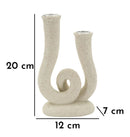 Porta Candele Stons 12x7x20 cm in Resina Crema      