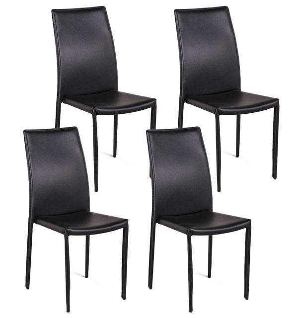 acquista Set 4 Sedie 42x41xH95 cm in Similcuoio Kitty Nero