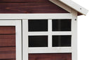 Pollaio da Giardino 122x63x92 cm Per 3 Galline in Legno Rosso e Bianco