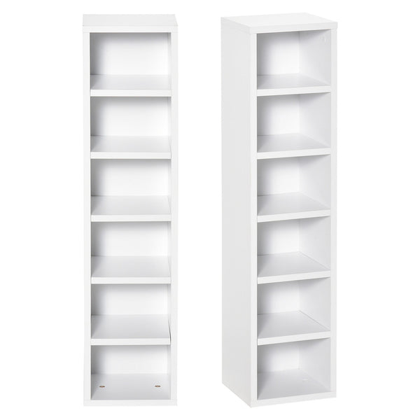 prezzo Set 2 Pezzi Mobile Libreria Porta CD 21x19.2x88,3 cm in Legno Bianco