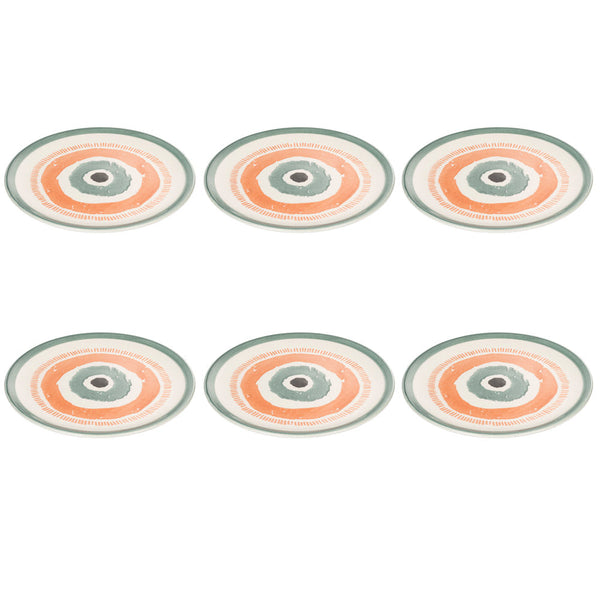 sconto Set 6 Piatti Frutta Ø20x2 cm in Ceramica VdE Tivoli 1996 Occhio Marino