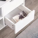 Mobile TV 1 Anta 3 Cassetti e Vani Aperti 120x28x44 cm in Legno Bianco