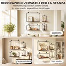 Set 4 Pezzi Mensole Flottanti Geometriche per Soggiorno in Metallo e MDF Nero      