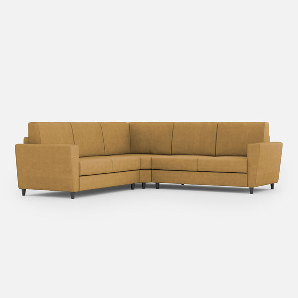Divano Angolare 5 Posti 248x248x85 cm Yasel in Tessuto Ocra prezzo