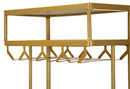 Bancone Bar Luxy 120x45x150 cm in Metallo e Marmo Artificiale Oro e Bianco      