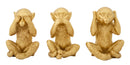 Set 3 Scimmie Non Vedo Non Sento Non Parlo 6,3x2x9,2 cm in Poliresina