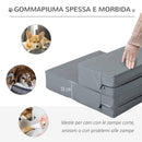 Scaletta per Cani Materassino 2 in 1 45x39x20 cm in PU e Gommapiuma Grigio