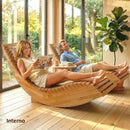 Set di 2 Sdraio a Dondolo 60x156x77 cm Pieghevoli ed Ergonomiche in Legno di Acacia      