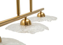 Lampadario Emily 3 Luci Vetro Trasparente 100x24x18 cm in Ferro e Vetro Oro e Trasparente      