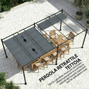 Telo per Pergola 288x298 cm con Fori di Drenaggio in Poliestere Traspirante UV30+ Beige      