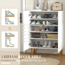Scarpiera Moderna per 15-20 Paia di Scarpe 72x31,5x95 cm con Chiusura Ammortizzata Bianco   