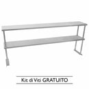 Ripiano per Tavolo da Cucina Ristorante Pizzeria 180x75x30 cm con Mensola in Acciaio
