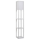 Lampada da Terra 26x26x160 cm E27 40W con Mensole in MDF Bianca