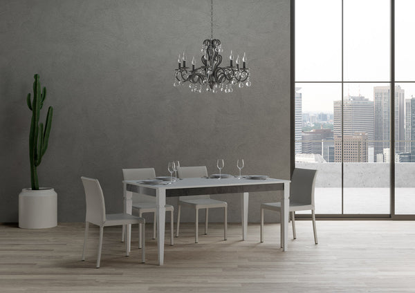 Tavolo Allungabile 160-264x90x80 cm Impero Iron Bianco Frassino acquista