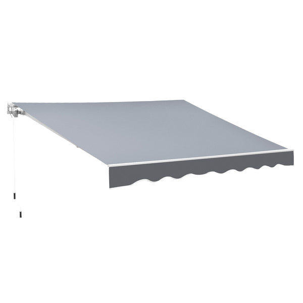 Tenda da Sole da Esterno 250x200 cm Avvolgibile Manualmente in Alluminio e Poliestere Grigio e Bianco sconto
