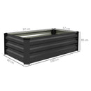 Set di 2 Letti per Orto Rialzato con Fondo Aperto 100x60x30cm in Acciaio Galvanizzato Grigio