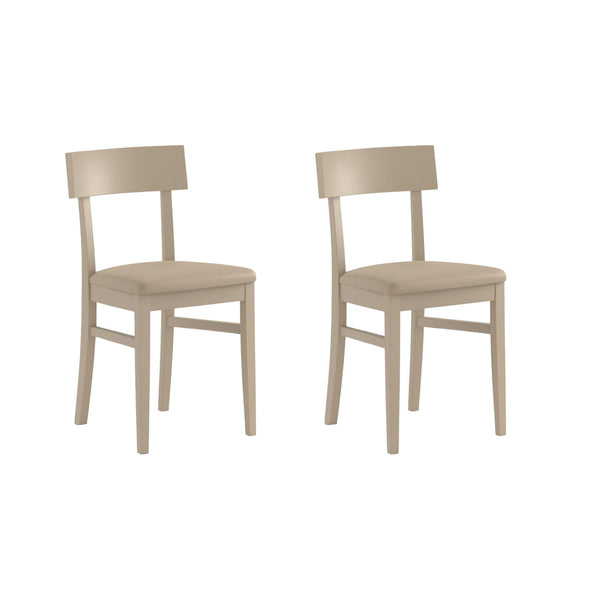 Set 2 Sedie 44x45xH82 cm in Legno Laccato Monaco Tortora prezzo