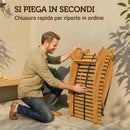 Set di 2 Sdraio a Dondolo 60x156x77 cm Pieghevoli ed Ergonomiche in Legno di Acacia      