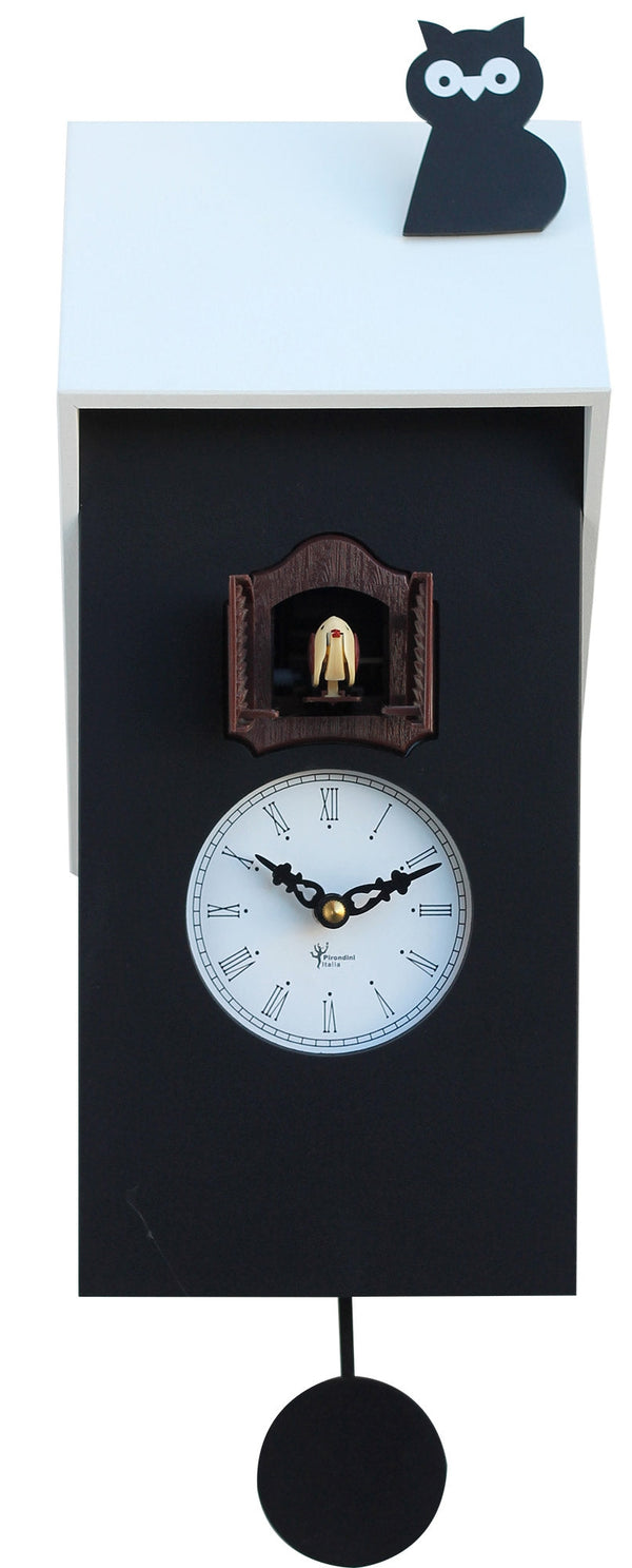 acquista Orologio a Cucù da Parete 17x40x12 cm con Civetta Pirondini Italia Vicenza Nero e Bianco