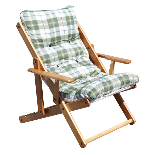 Poltrona 3 Posizioni Relax Miele con Cuscino 84x60x100 h cm in Cotone Verde acquista
