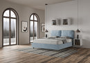 Letto Matrimoniale con Alzata Comoda Imbottito in Microfibra Antea Azzurro Varie Misure