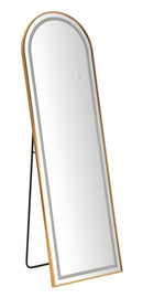 Specchio da Terra LED Simple Arco 50x3x160 cm in Alluminio e Specchio Oro      