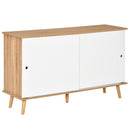 Mobile 2 Ante Scorrevoli 130x40x74,5 cm in Legno Rovere e Bianco