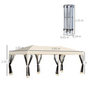 Gazebo da Giardino 3x6m in Acciaio Pieghevole con Zanzariere Beige 