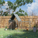 Pollaio Gabbia per Galline da Esterno 200x105x172 cm con Telo di Protezione in Oxford Argento