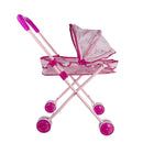 Passeggino pieghevole per bambole Rosa con parasole cappottina
