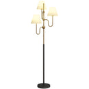 Lampada da Terra Alta con 3 Punti Luce Attacco E27 e Interruttore a Pedale 54x54x165 cm Base in Metallo Oro  