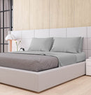 Set Lenzuola Matrimoniale Sopra Sotto e Federe Tinta Unita Grigio Chiaro