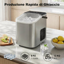 Macchina per Ghiaccio 28,3x22,6x29,9 cm Produzione 12kg in 24 Ore 9 Cubetti in 7-10 Minuti con Sistema Autopulente Argento      