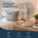 Ventilatore da Tavolo Ø30cm Potenza 35W 3 Velocità Silenzioso Sabbia      