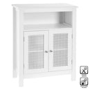 Mobile da Bagno a 2 Ante con Griglia Armadio in Legno Bianco 60x28x80H cm