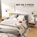 Set di 2 Comodini Sospesi Moderni 37x32x21 cm con Cassetto e Vano Aperto in Melamina Legno Naturale      