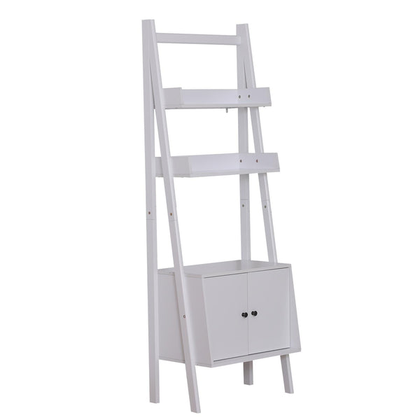 prezzo Libreria Scaffale a Scala con Mensole in Legno Bianco 65x40x180 cm