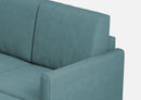 Divano 2 Posti con Pouf 138x155x85 cm Karay in Tessuto Petrolio
