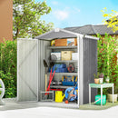 Casetta Box da Giardino 133x87x178 cm Superficie 1,1 m² con Doppie Porte Bloccabili in Acciaio Grigio Argento      