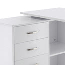Scrivania da Ufficio ad Angolo Bianca 117x83.5x76 cm 