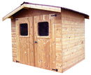 Casetta Box da Giardino 2,4x2,04 m Senza Pavimento in Legno Picea Massello 19mm Tetto a Lastre Therma