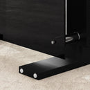 Tavolino da Caffè Moderno a 2 Livelli 90x50x42 cm con Piano in Vetro Temperato in Legno e Acciaio Nero      