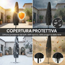Ombrellone da Giardino a Sbalzo Ø300x235 cm Regolabile in Poliestere UPF30+ Nero      