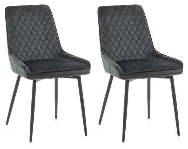 Set 2 Sedie 46,5x48x84,5 cm in Velluto Verde online