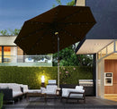 Ombrellone da Giardino Ø2.74 m Palo Ø38 mm in Acciaio con LED Marrone 