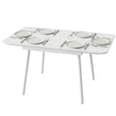Tavolo da Giardino per 6 Persone Rettangolare 140x80x75 cm con Piano in WPC Bianco      